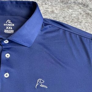 Rhoback Mens XXL Navy Blue Golf Polo Short Sleeve Shirt